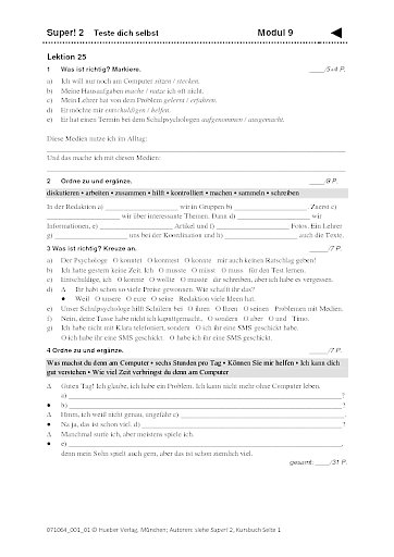 Modul 9 &ndash; Selbsttest