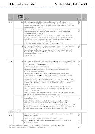 Unterrichtsplan