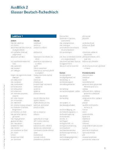 AusBlick 2 slovn&iacute;ček 