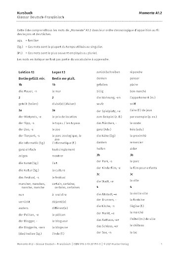 Glossar Deutsch-Franz&ouml;sisch