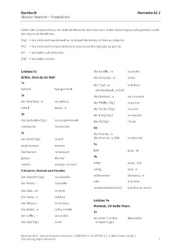 Glossar Deutsch-Franz&ouml;sisch