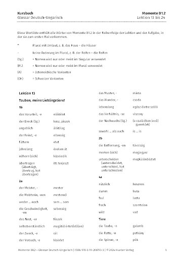 Glossar Deutsch-Ungarisch