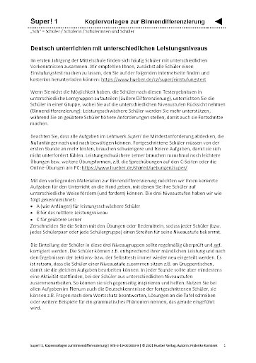 Kopiervorlagen zur Binnendifferenzierung