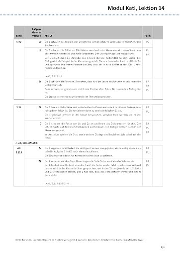 Unterrichtsplan