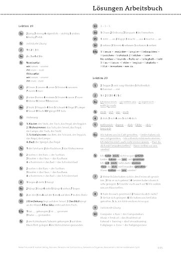 L&ouml;sungsschl&uuml;ssel Arbeitsbuch