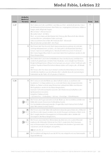 Unterrichtsplan