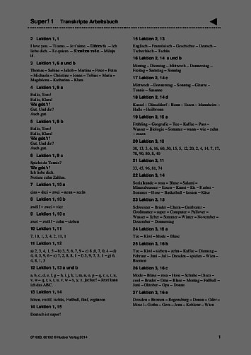 Arbeitsbuch: Transkripte 