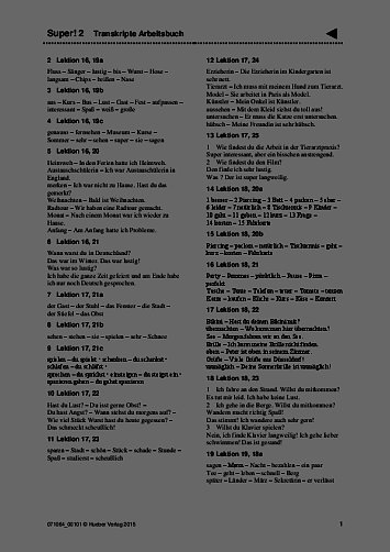 Arbeitsbuch: Transkripte