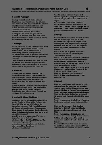 Kursbuch: Transkripte