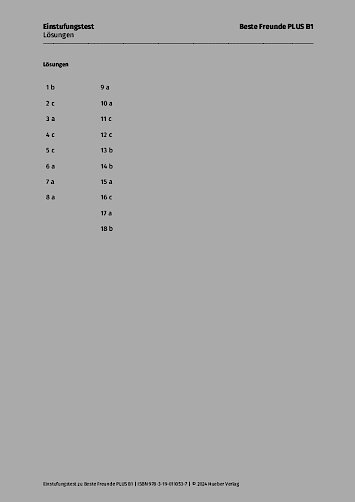 Einstufungstest L&ouml;sungen