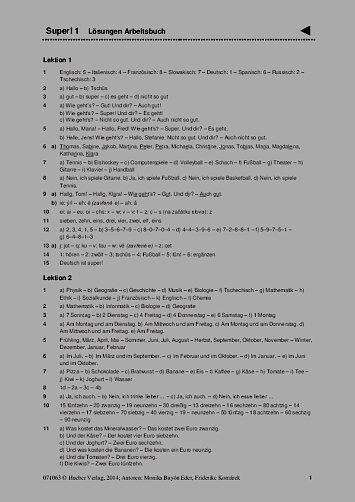 Arbeitsbuch: L&ouml;sungen