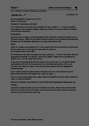 Spiele mit Kopiervorlagen