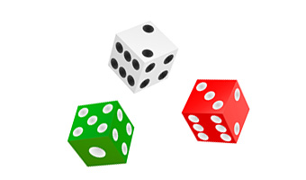 Drei bunte W&uuml;rfel