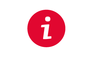 Informationssymbol: wei&szlig;es i in einem roten Kreis